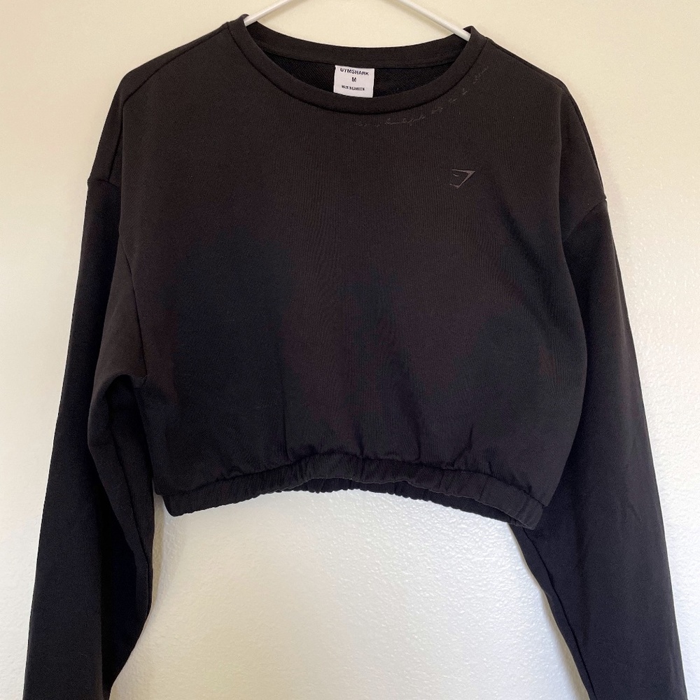 Gymshark x Whitney Simmons Black Crop Pullover